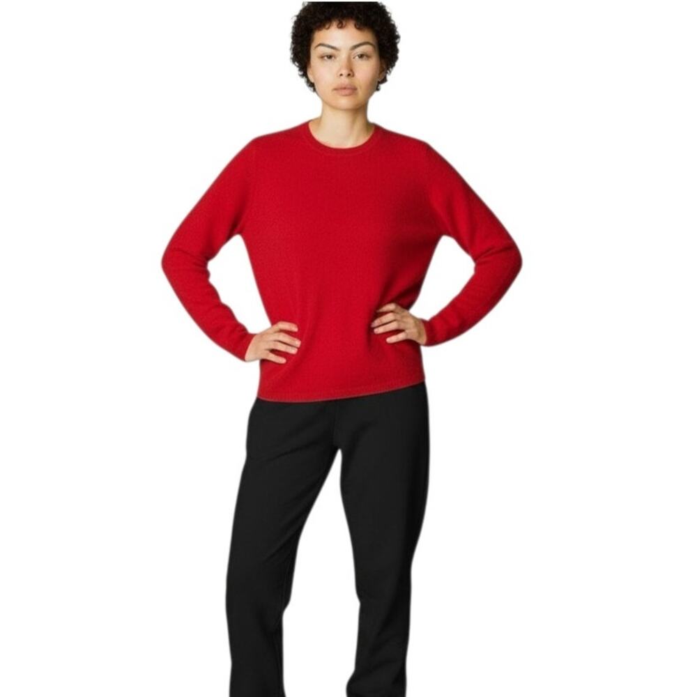Only Mine 2-Ply 100% Cashmere Crewneck Sweater in Red Size Mp VGUC
